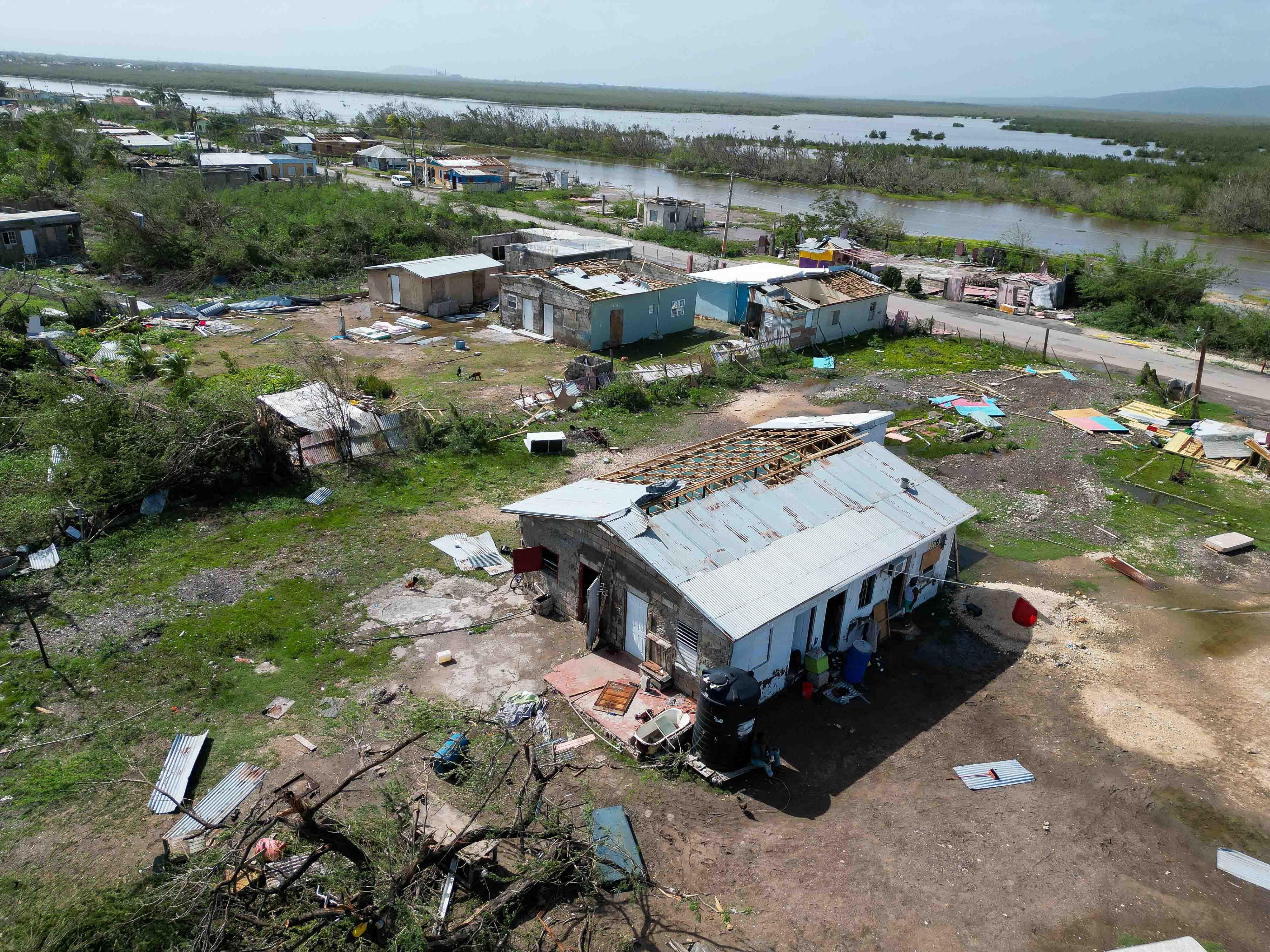 Neighborhood destroyed by Hurricane Beryl